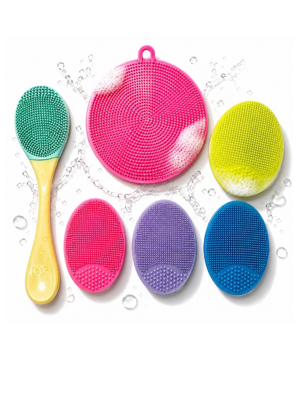 NEW - 6PC Bundle Silicone Facial Pore Cleansing Scrubbers & Exfoliating Brush